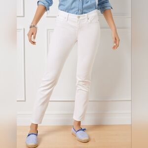 Talbots Slim Ankle Mid Rise Curvy Fit White Jeans - Size 4